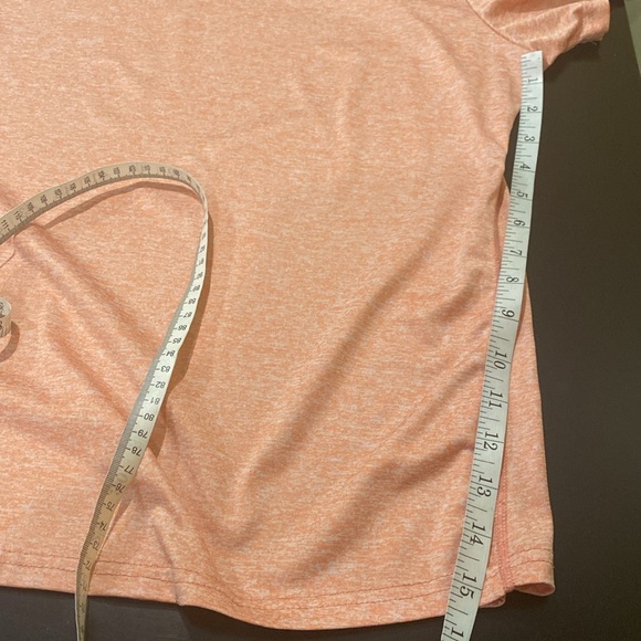 Icy Zone Women’s V Neck Heather Orange Peach Short Sleeve Shirt - Picture 5 of 5